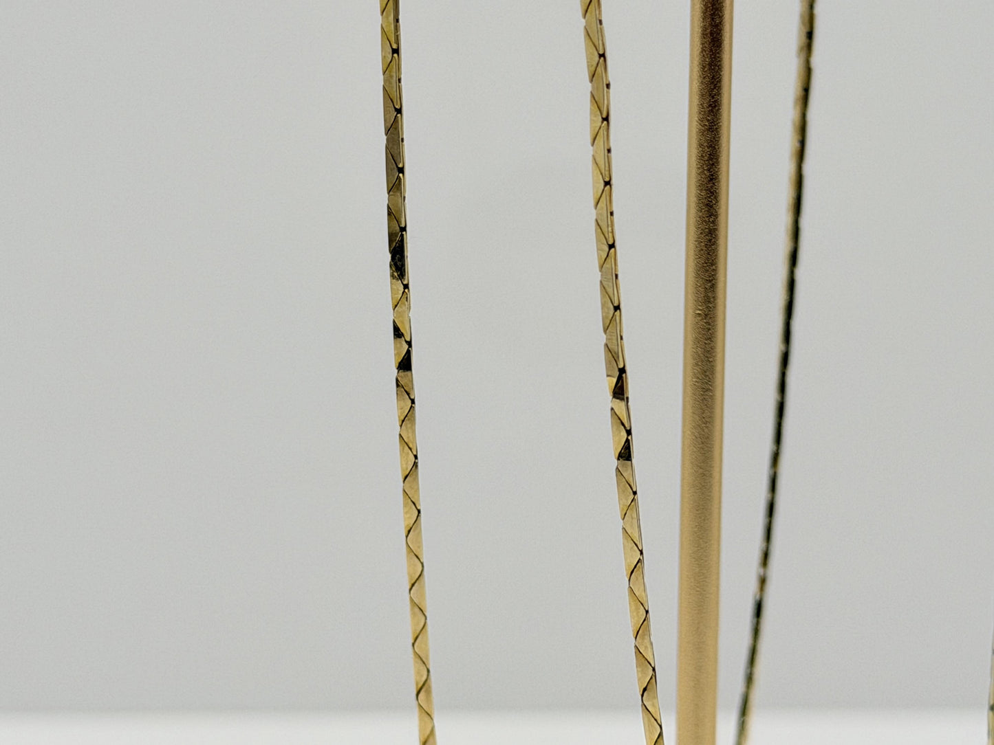 14k Gold Italy Flat Chain Necklace 12" Diamond-Cut Chain