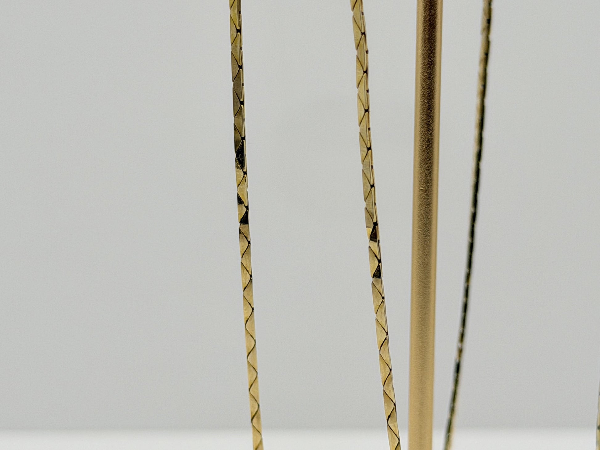 14k Gold Italy Flat Chain Necklace 12" Diamond-Cut Chain