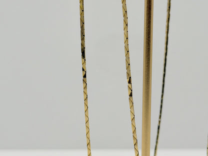14k Gold Italy Flat Chain Necklace 12" Diamond-Cut Chain