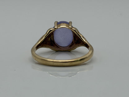 Vintage 10k Yellow Gold Lavender Jade Ring