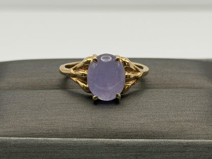 Vintage 10k Yellow Gold Lavender Jade Ring