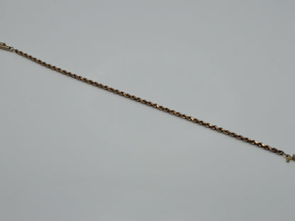 14k Solid Rose Gold Rope Bracelet 7"
