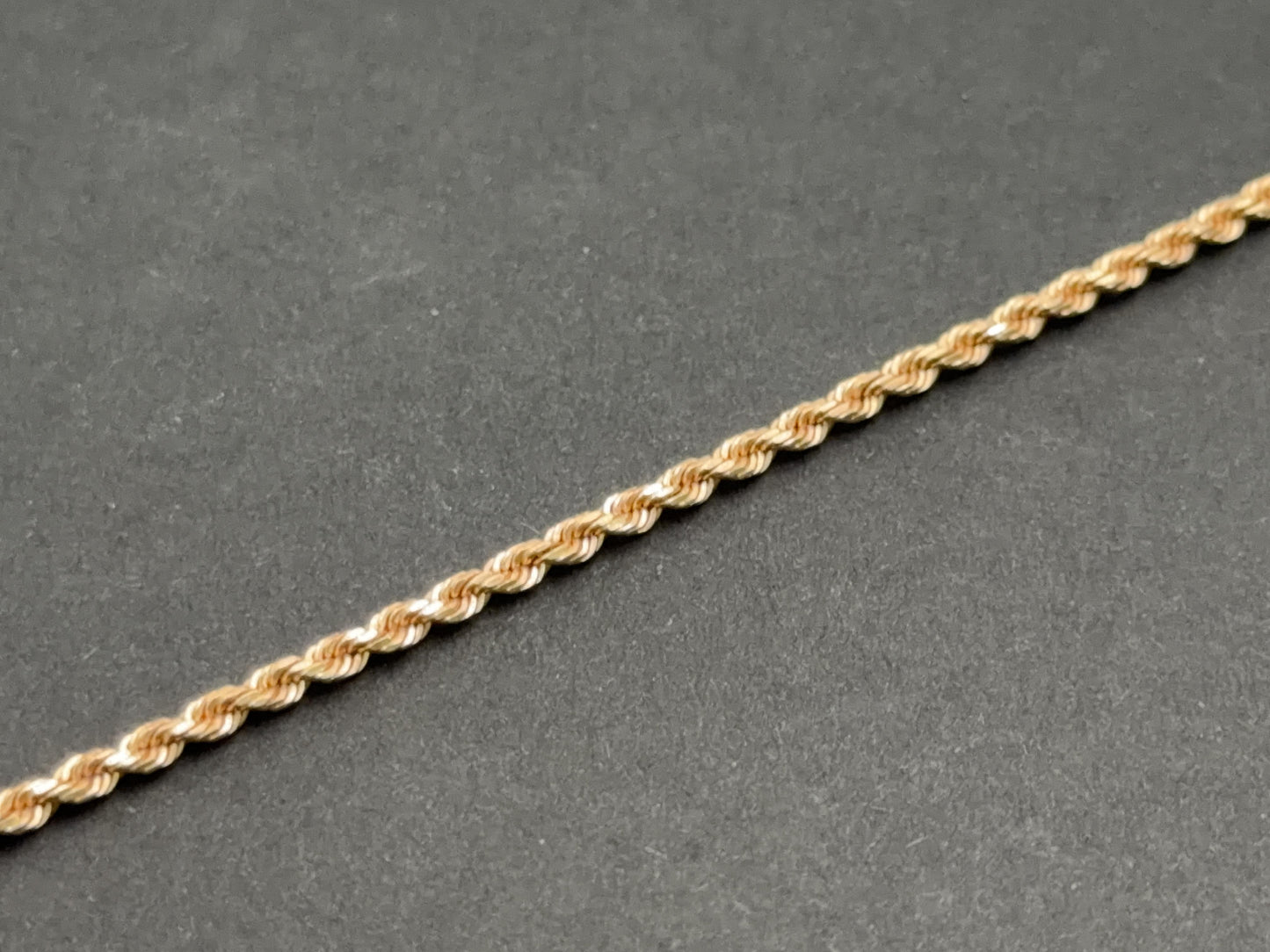 14k Solid Rose Gold Rope Bracelet 7"