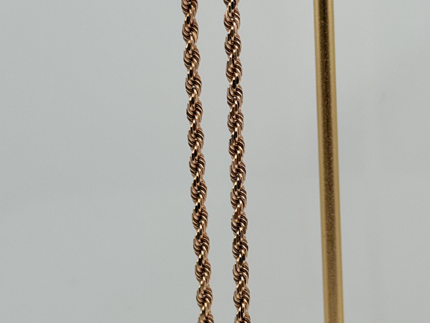 14k Solid Rose Gold Rope Bracelet 7"