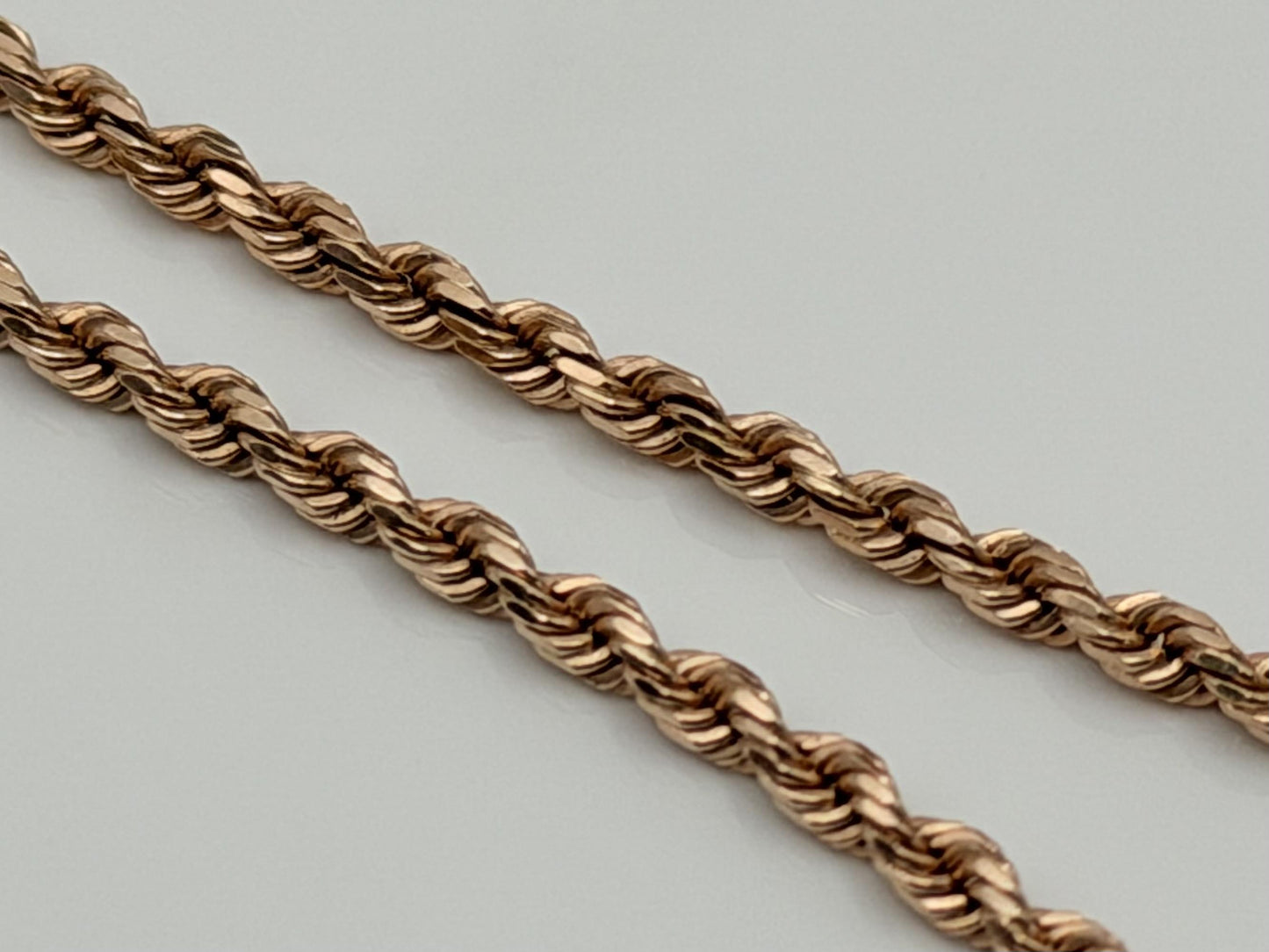 14k Solid Rose Gold Rope Bracelet 7"
