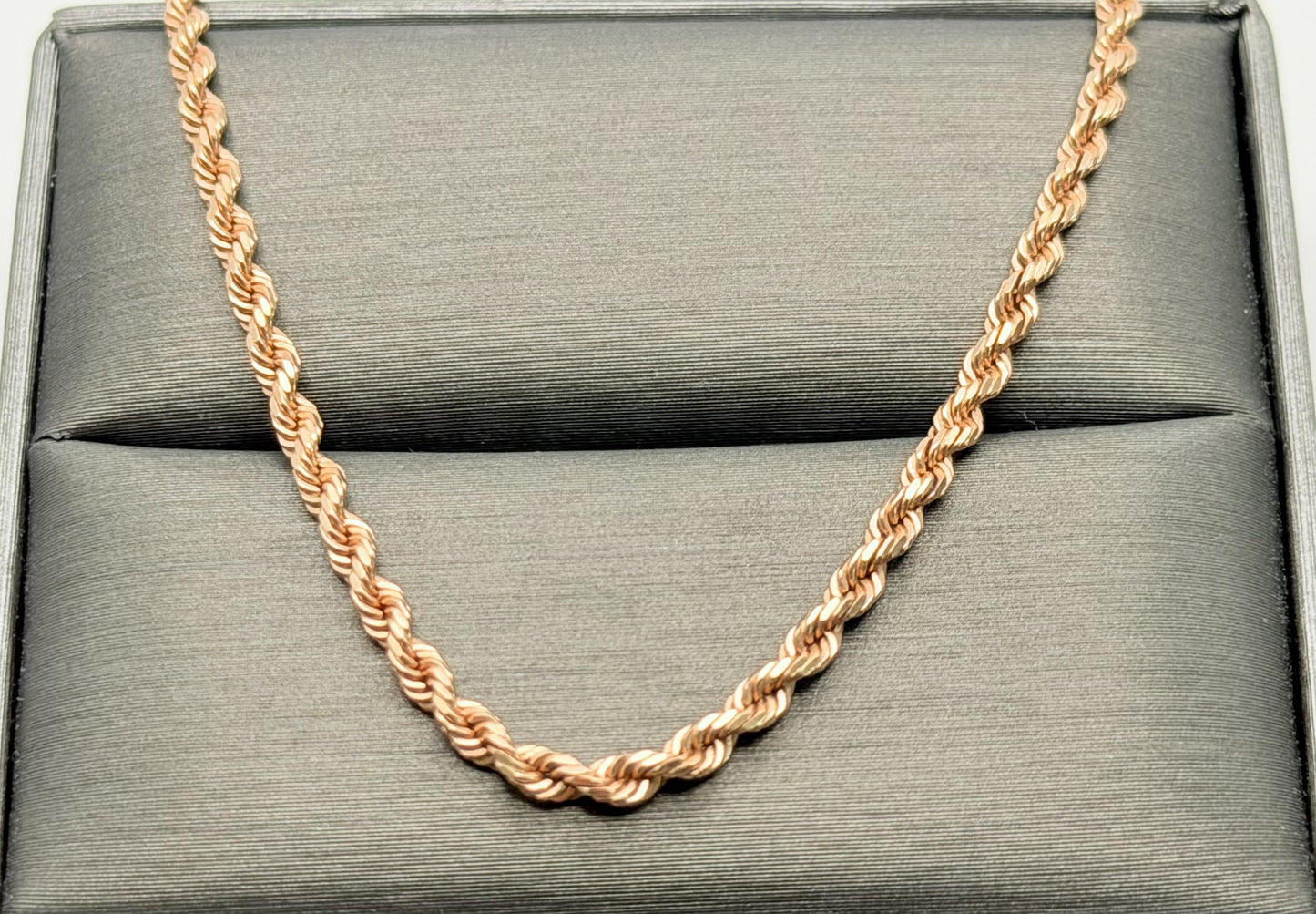 14k Solid Rose Gold Rope Bracelet 7"