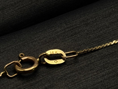 14k Yellow Gold Diamond Heart Necklace Box Chain 16"