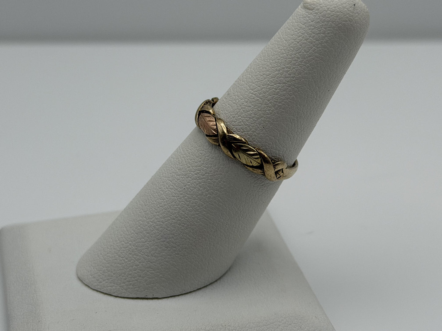 10k Black Hills Gold Vine Leaf Love Ring Wedding Band Anniversary Rose Gold