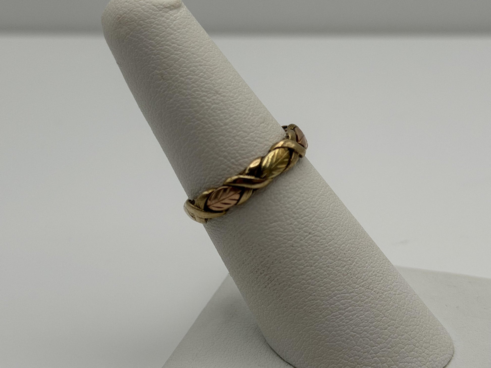 10k Black Hills Gold Vine Leaf Love Ring Wedding Band Anniversary Rose Gold