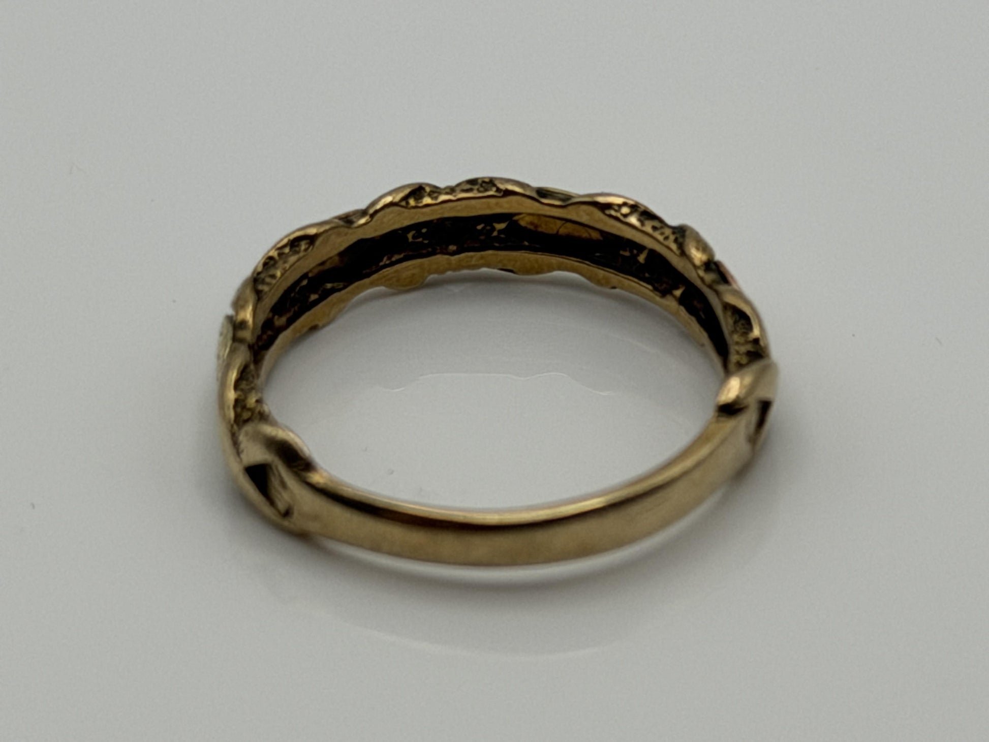 10k Black Hills Gold Vine Leaf Love Ring Wedding Band Anniversary Rose Gold