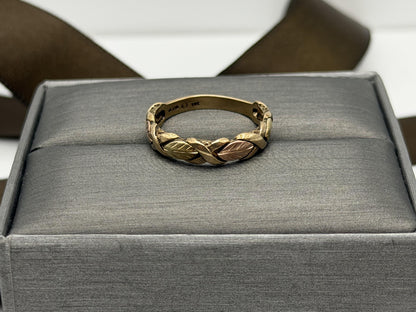 10k Black Hills Gold Vine Leaf Love Ring Wedding Band Anniversary Rose Gold