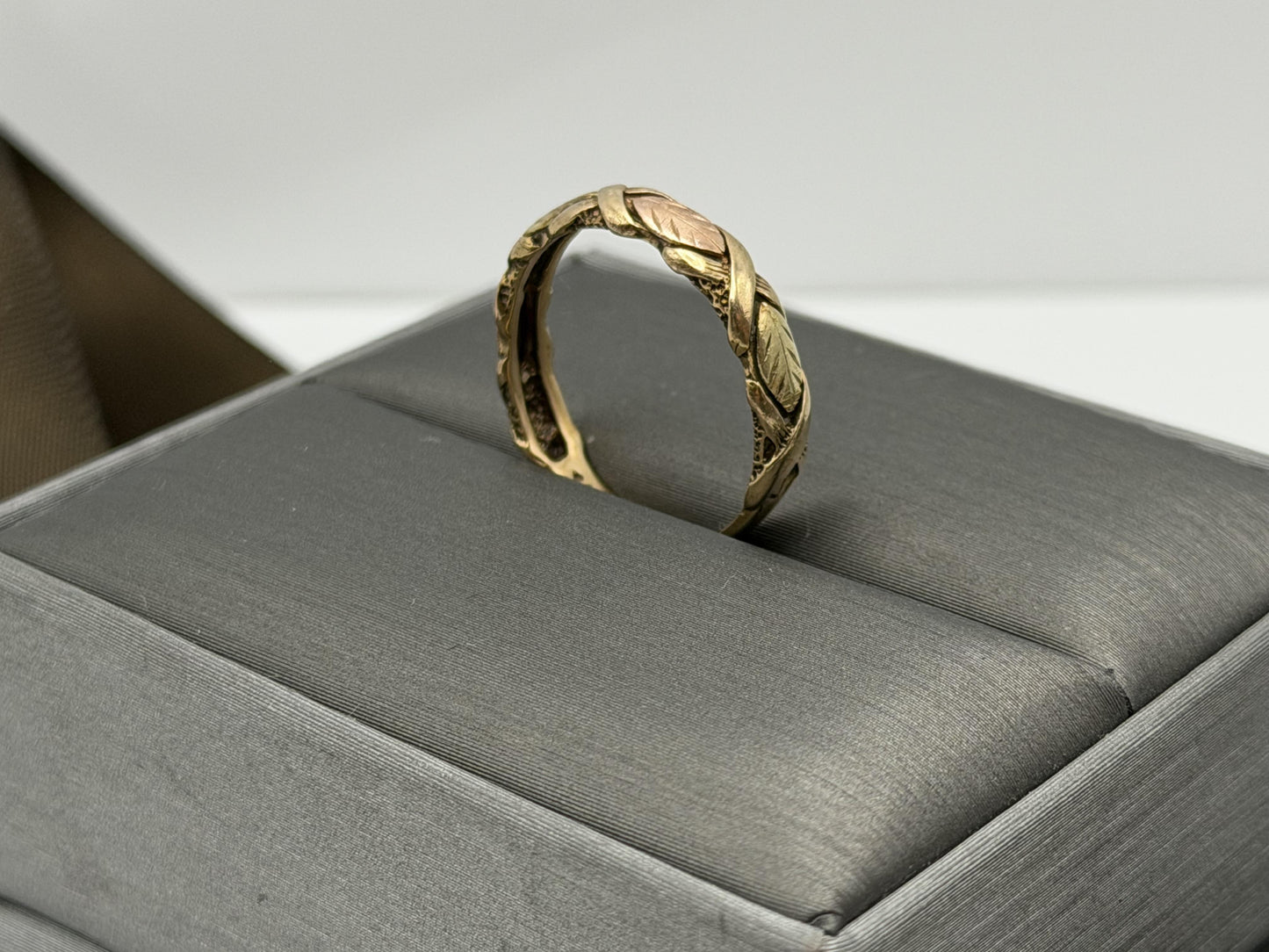 10k Black Hills Gold Vine Leaf Love Ring Wedding Band Anniversary Rose Gold