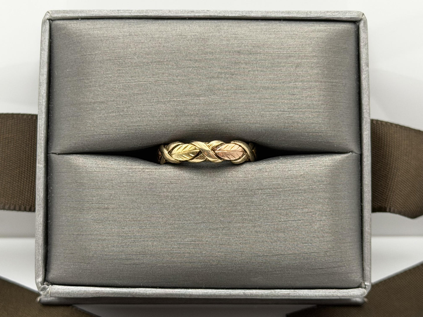 10k Black Hills Gold Vine Leaf Love Ring Wedding Band Anniversary Rose Gold