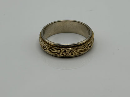 14k Solid Gold Mens Floral Wedding Ring by Frederick Goldman 7.2gr Band