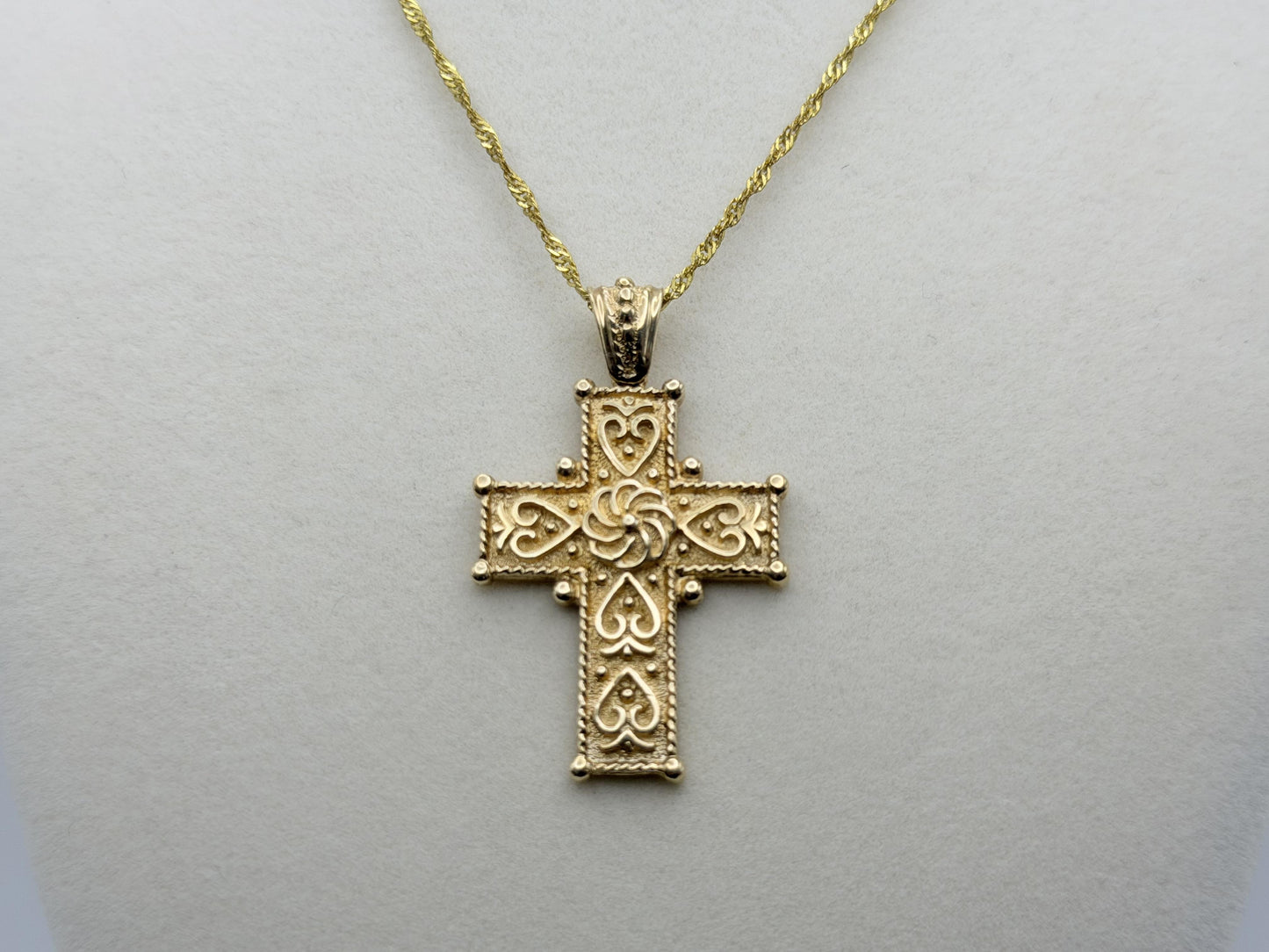 14k Yellow Gold Ross Simons Crucifix Vintage Yellow Gold Ornate Cross Pendant