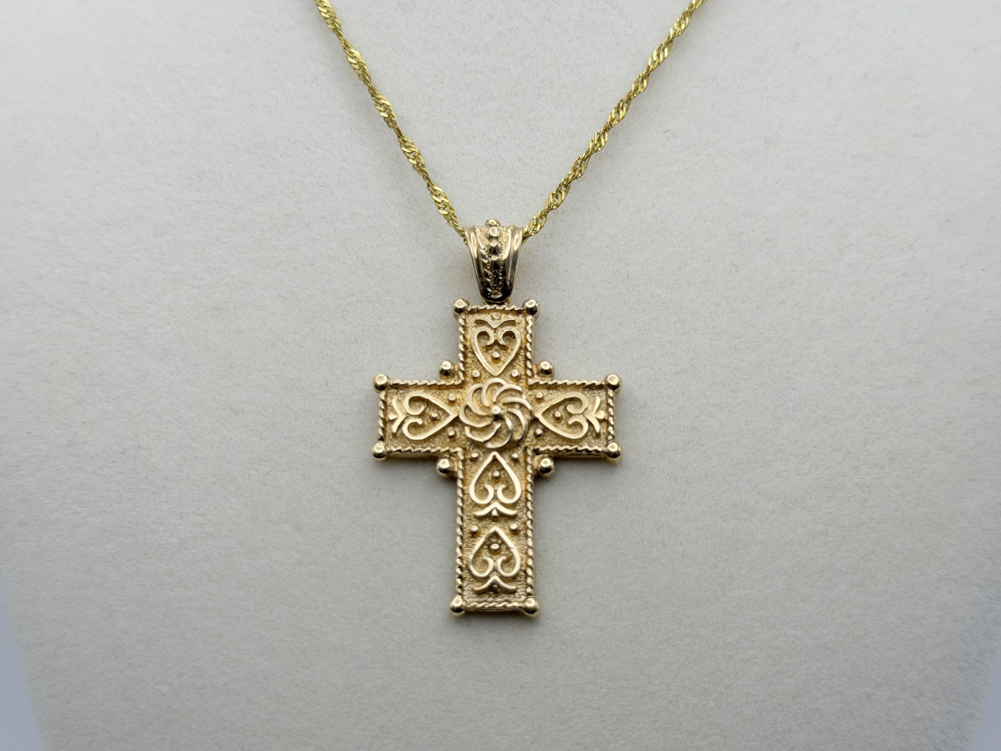 14k Yellow Gold Ross Simons Crucifix Vintage Yellow Gold Ornate Cross Pendant
