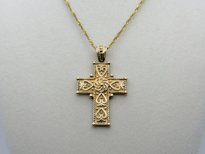 14k Yellow Gold Ross Simons Crucifix Vintage Yellow Gold Ornate Cross Pendant