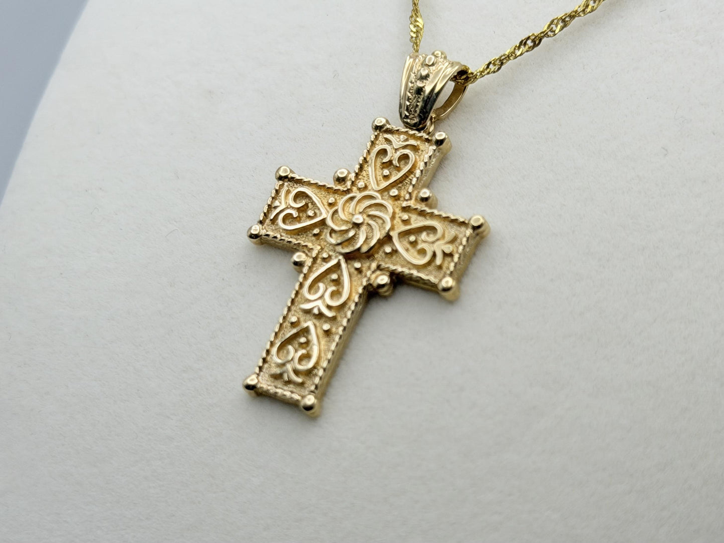 14k Yellow Gold Ross Simons Crucifix Vintage Yellow Gold Ornate Cross Pendant