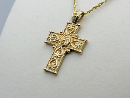 14k Yellow Gold Ross Simons Crucifix Vintage Yellow Gold Ornate Cross Pendant