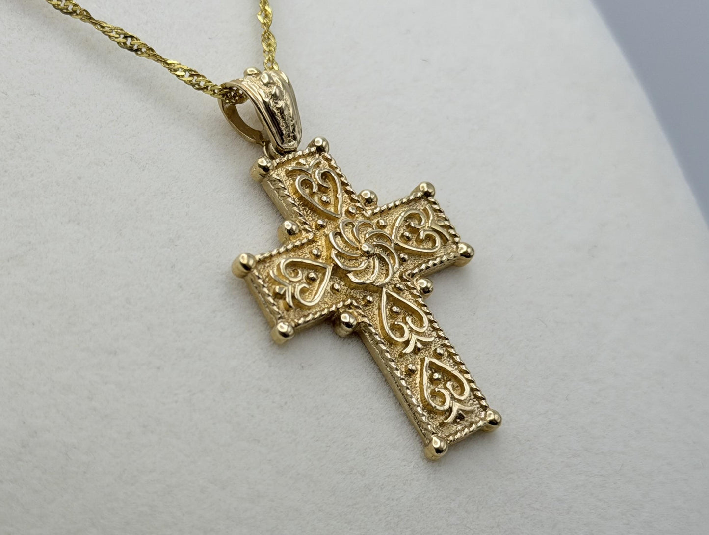 14k Yellow Gold Ross Simons Crucifix Vintage Yellow Gold Ornate Cross Pendant