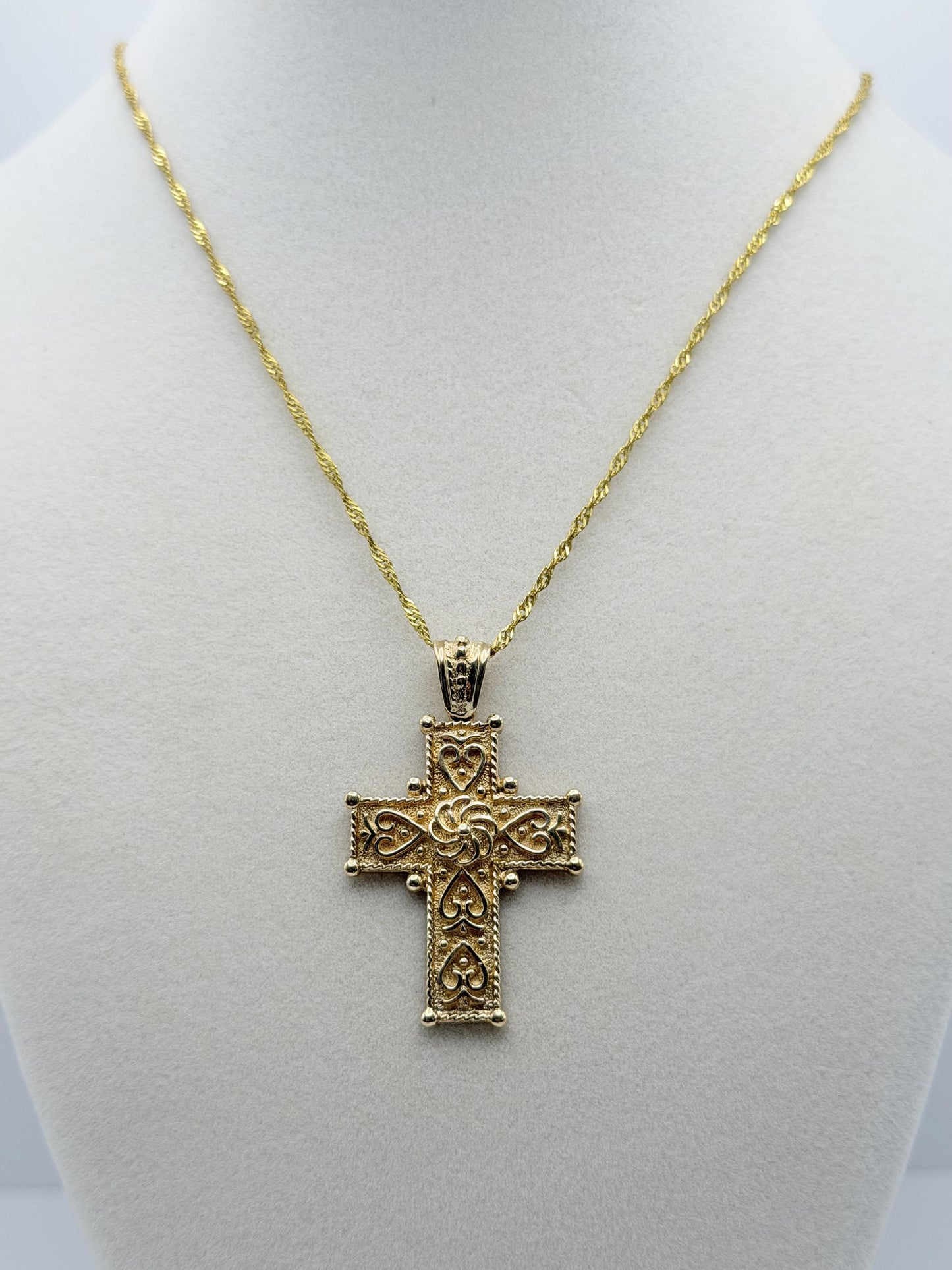 14k Yellow Gold Ross Simons Crucifix Vintage Yellow Gold Ornate Cross Pendant