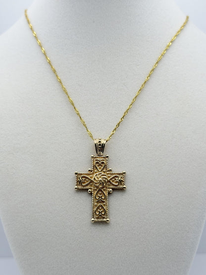 14k Yellow Gold Ross Simons Crucifix Vintage Yellow Gold Ornate Cross Pendant
