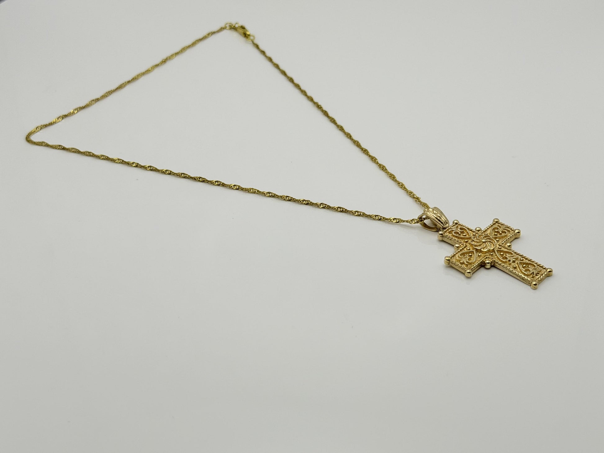 14k Yellow Gold Ross Simons Crucifix Vintage Yellow Gold Ornate Cross Pendant