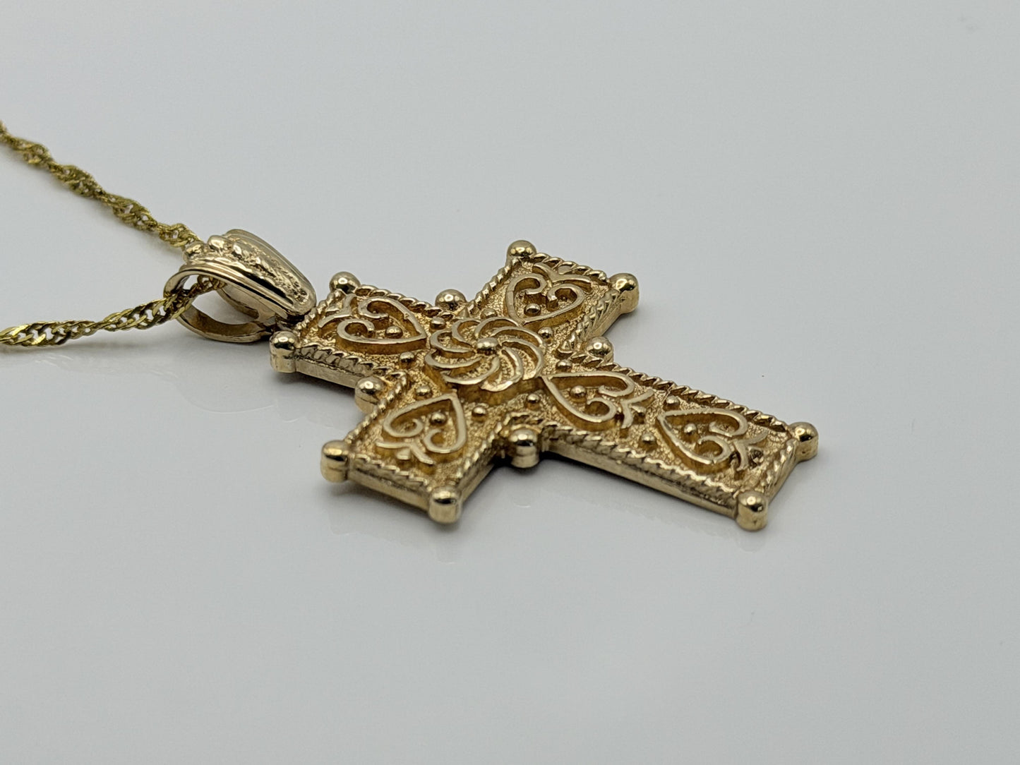 14k Yellow Gold Ross Simons Crucifix Vintage Yellow Gold Ornate Cross Pendant