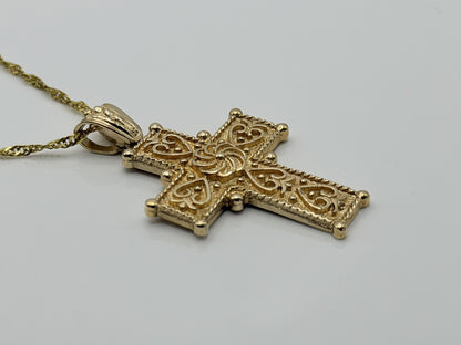 14k Yellow Gold Ross Simons Crucifix Vintage Yellow Gold Ornate Cross Pendant