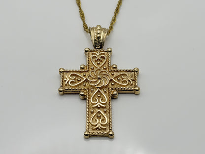 14k Yellow Gold Ross Simons Crucifix Vintage Yellow Gold Ornate Cross Pendant