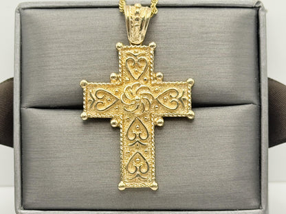 14k Yellow Gold Ross Simons Crucifix Vintage Yellow Gold Ornate Cross Pendant