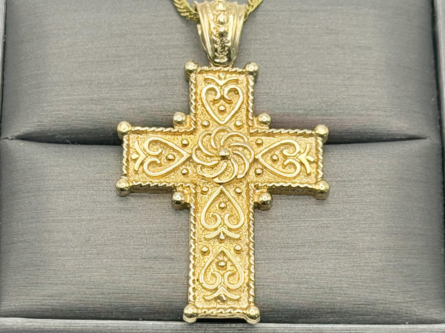 14k Yellow Gold Ross Simons Crucifix Vintage Yellow Gold Ornate Cross Pendant