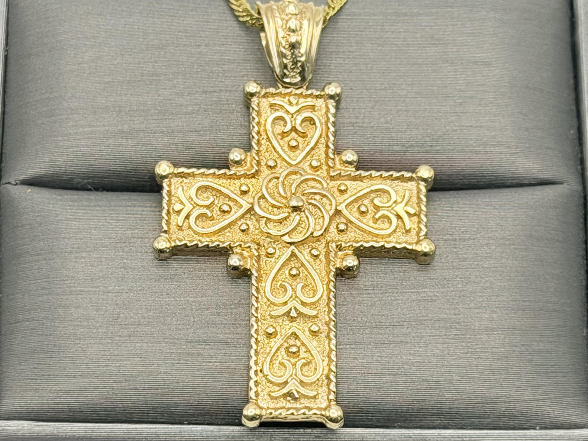 14k Yellow Gold Ross Simons Crucifix Vintage Yellow Gold Ornate Cross Pendant