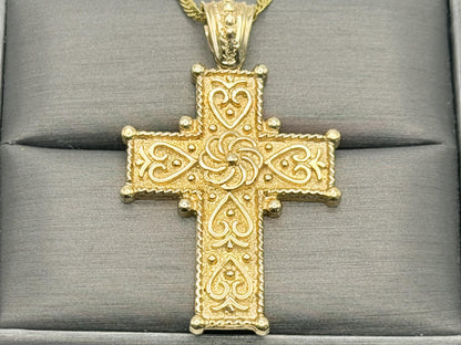 14k Yellow Gold Ross Simons Crucifix Vintage Yellow Gold Ornate Cross Pendant