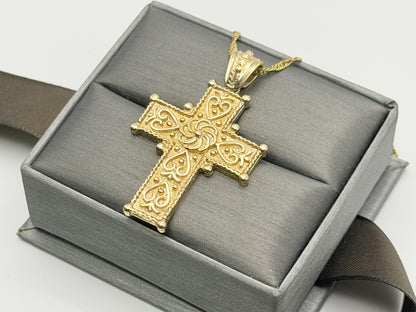 14k Yellow Gold Ross Simons Crucifix Vintage Yellow Gold Ornate Cross Pendant