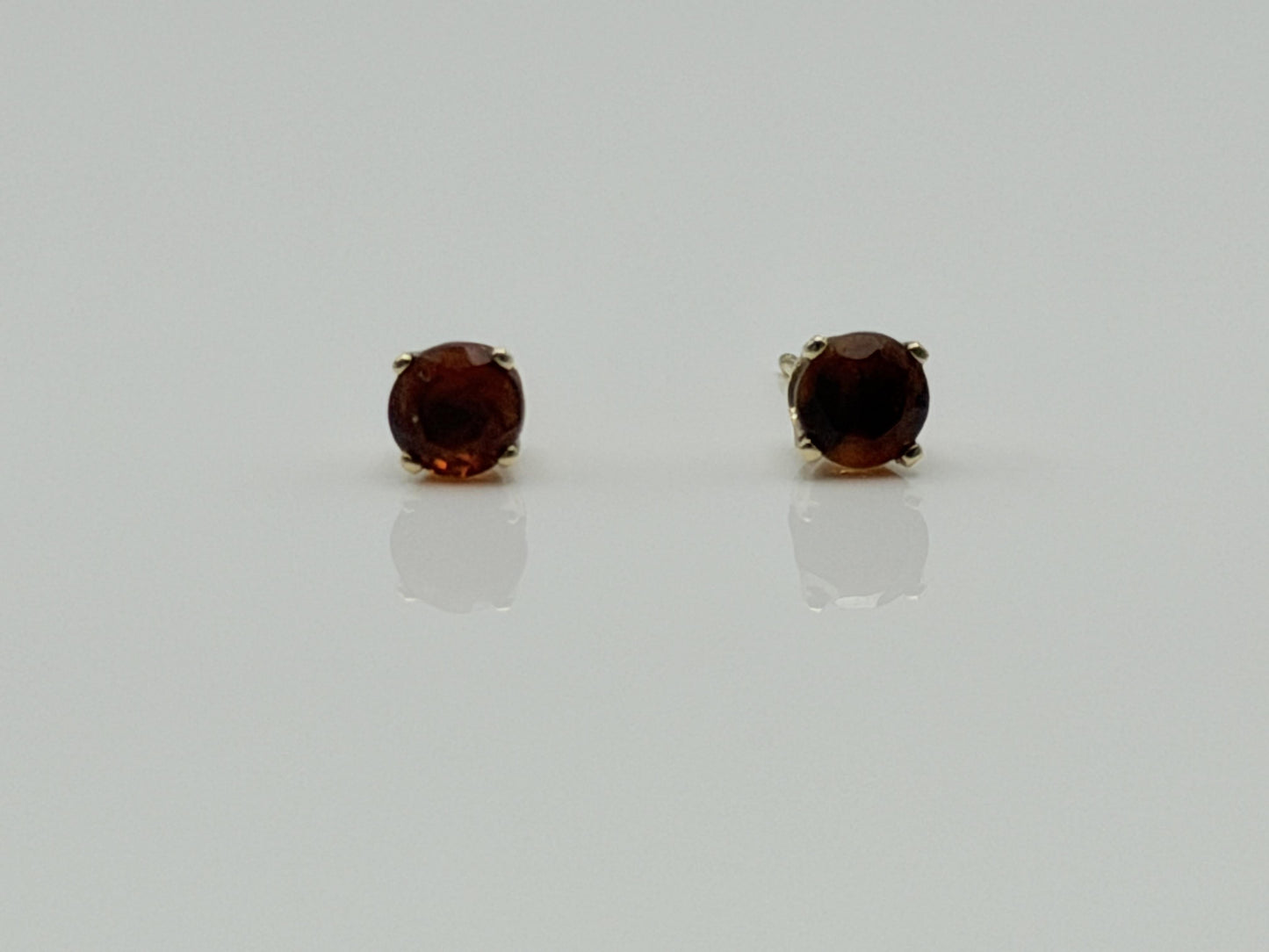 14k Yellow Gold Citrine Studs