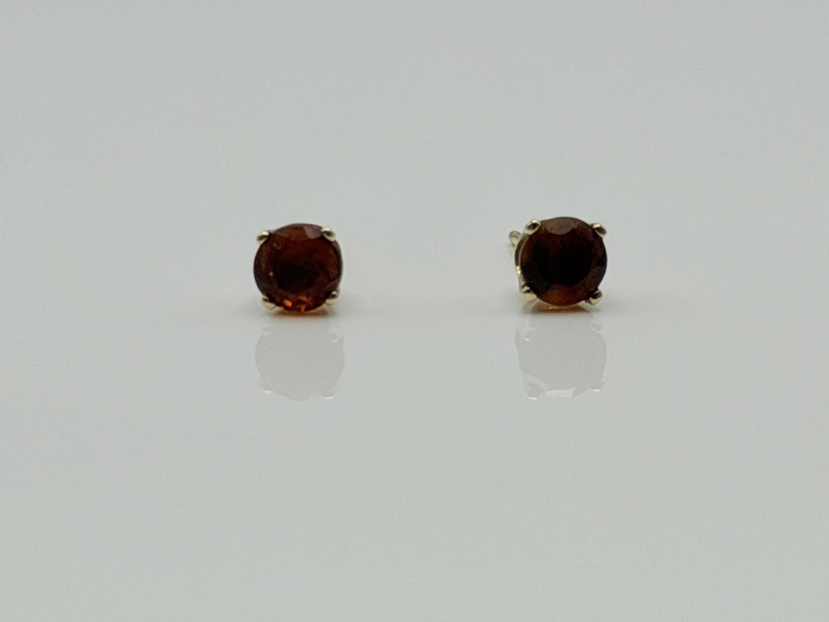 14k Yellow Gold Citrine Studs