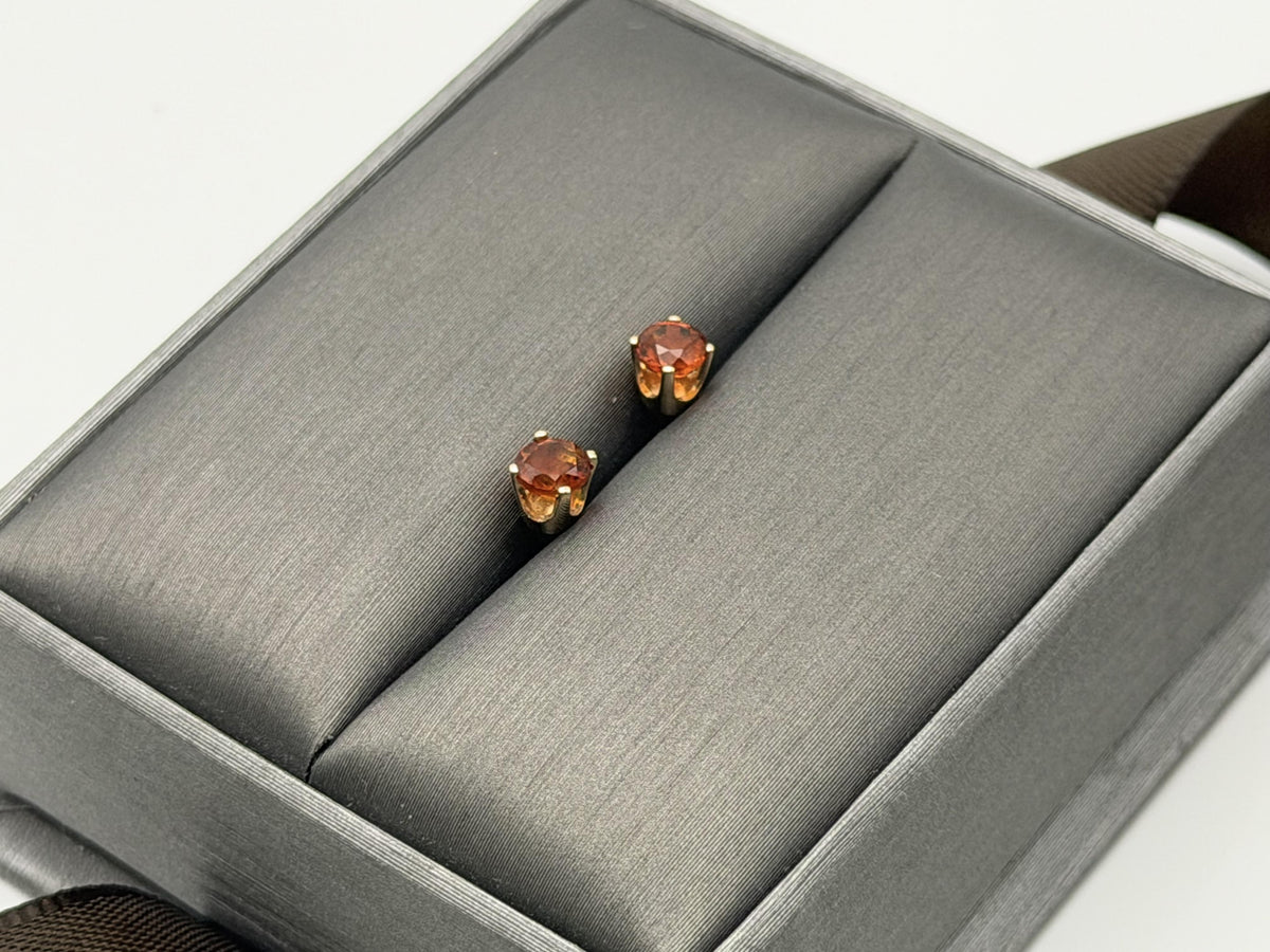 14k Yellow Gold Citrine Studs