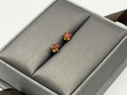 14k Yellow Gold Citrine Studs