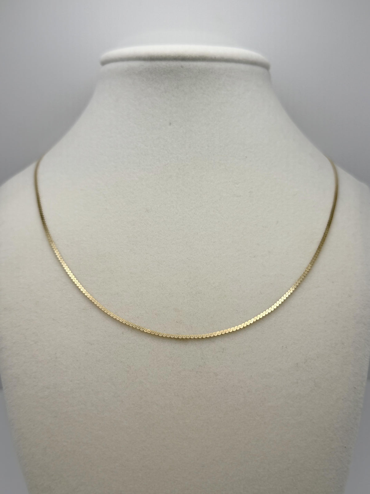 14K Yellow Gold Box Chain Necklace 18 Inch Solid Gold Chain
