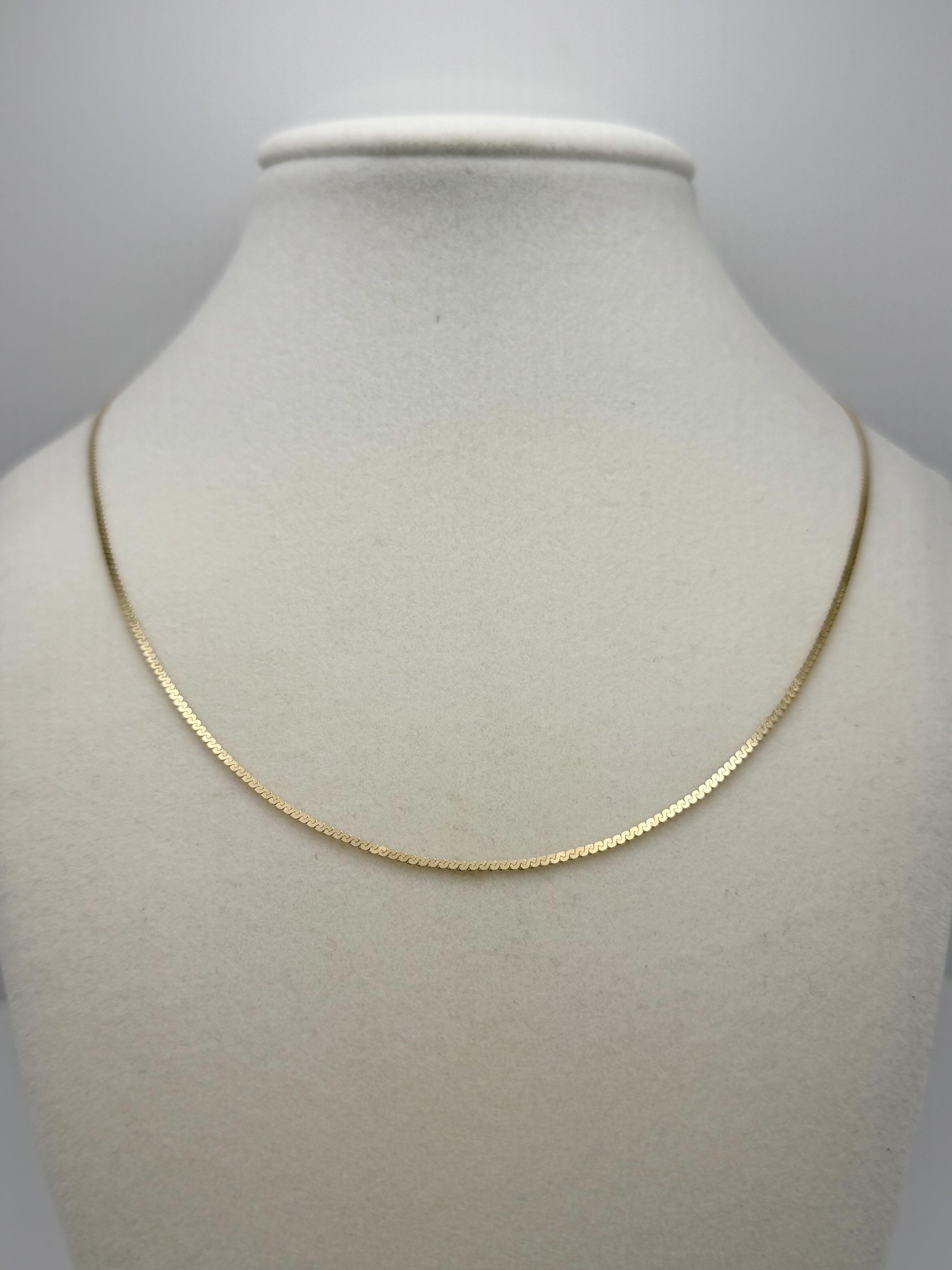 14K Yellow Gold Box Chain Necklace 18 Inch Solid Gold Chain