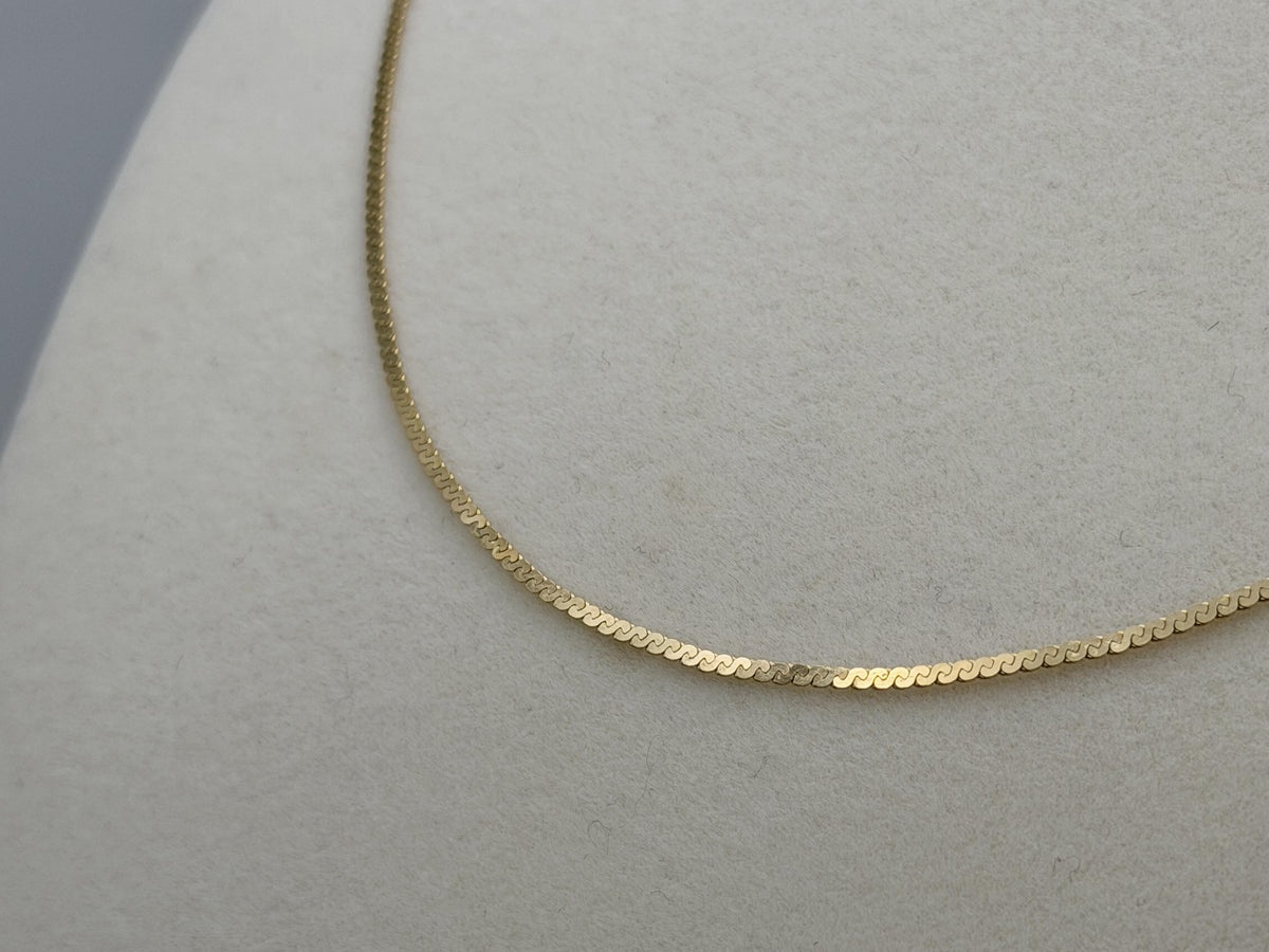 14K Yellow Gold Box Chain Necklace 18 Inch Solid Gold Chain