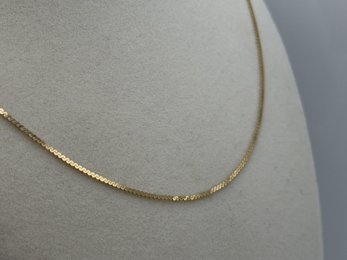 14K Yellow Gold Box Chain Necklace 18 Inch Solid Gold Chain