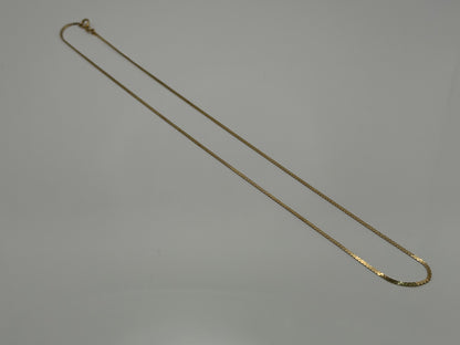 14K Yellow Gold Box Chain Necklace 18 Inch Solid Gold Chain
