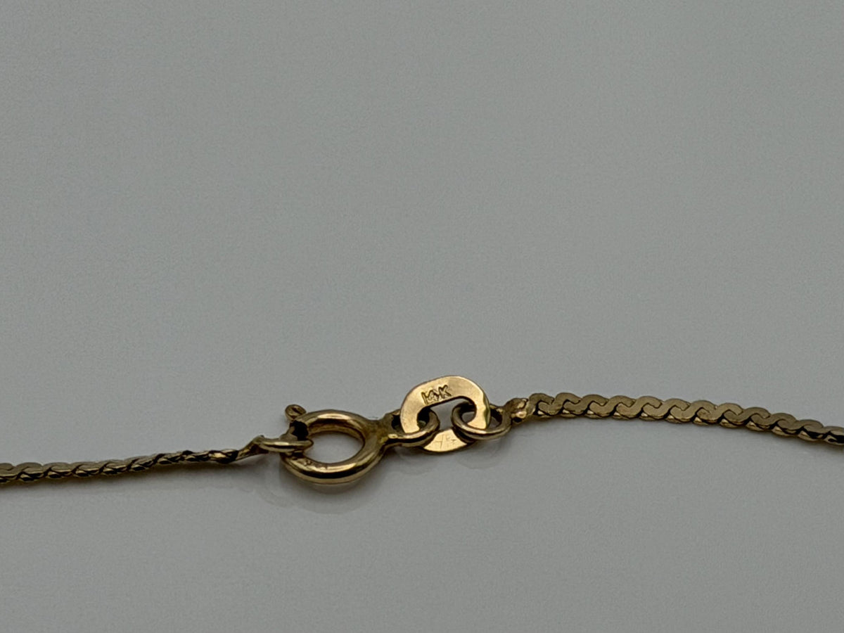 14K Yellow Gold Box Chain Necklace 18 Inch Solid Gold Chain