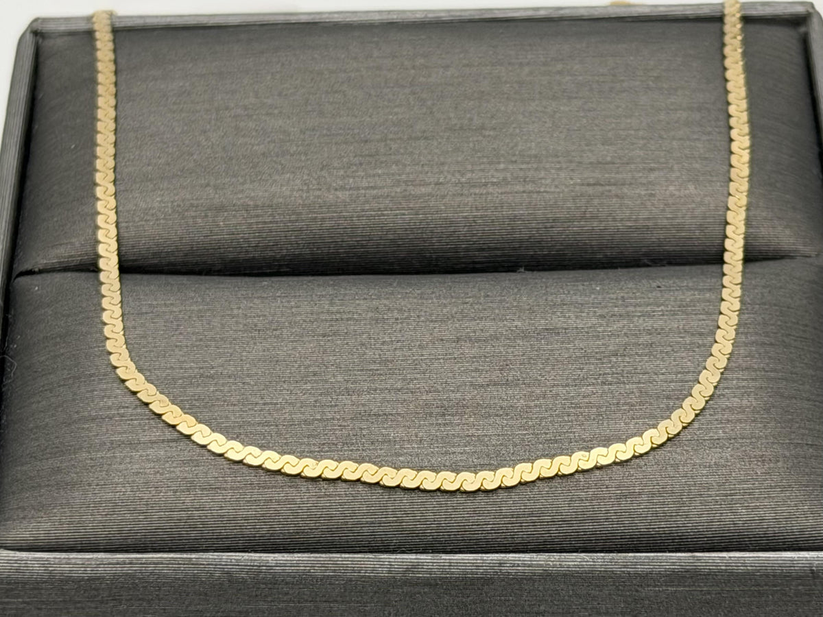 14K Yellow Gold Box Chain Necklace 18 Inch Solid Gold Chain
