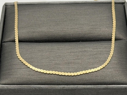 14K Yellow Gold Box Chain Necklace 18 Inch Solid Gold Chain