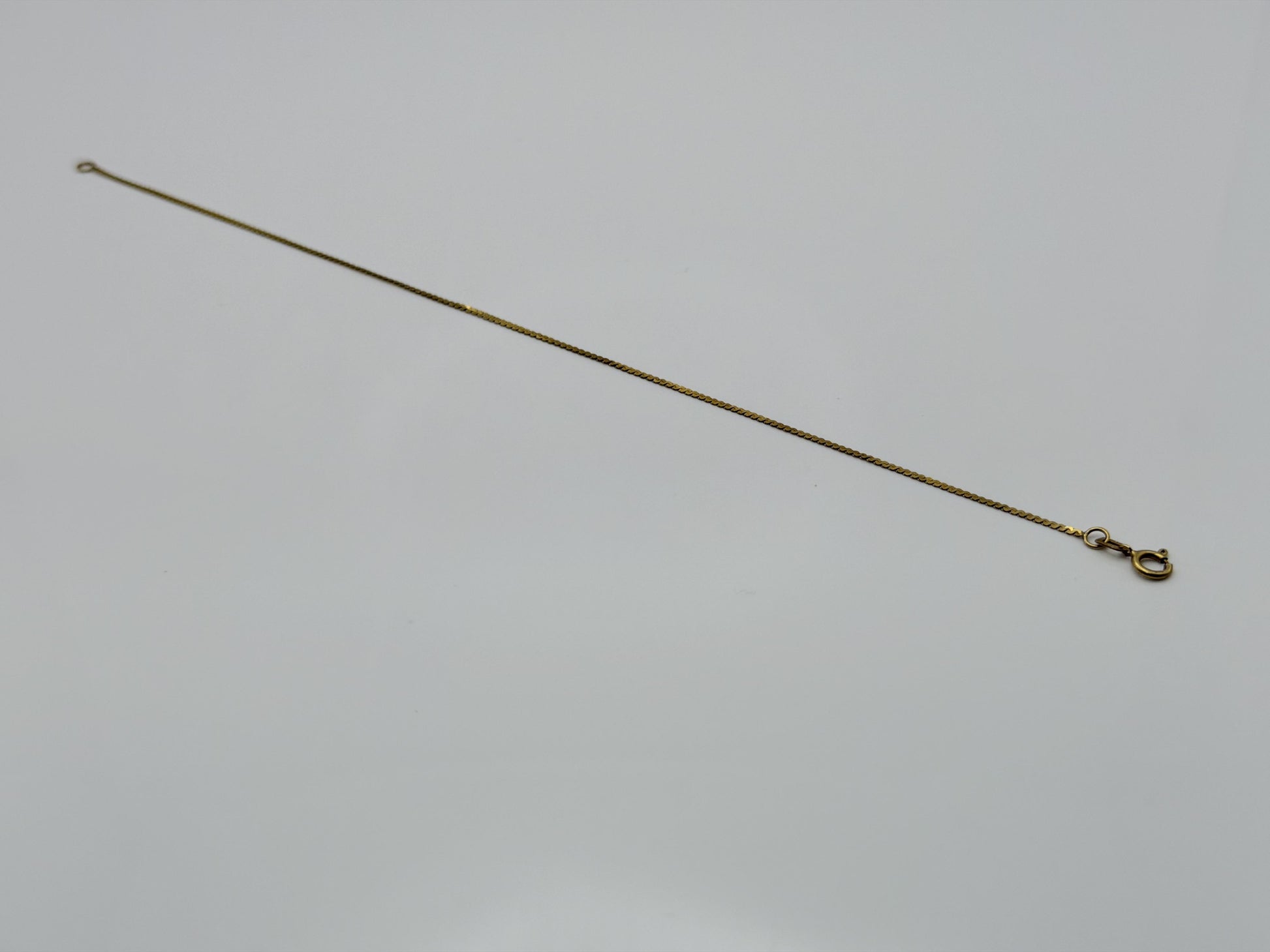 14K Yellow Gold Dainty Chain Bracelet, Minimalist Fine Gold Bracelet 7 Inch