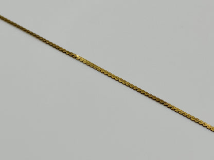 14K Yellow Gold Dainty Chain Bracelet, Minimalist Fine Gold Bracelet 7 Inch