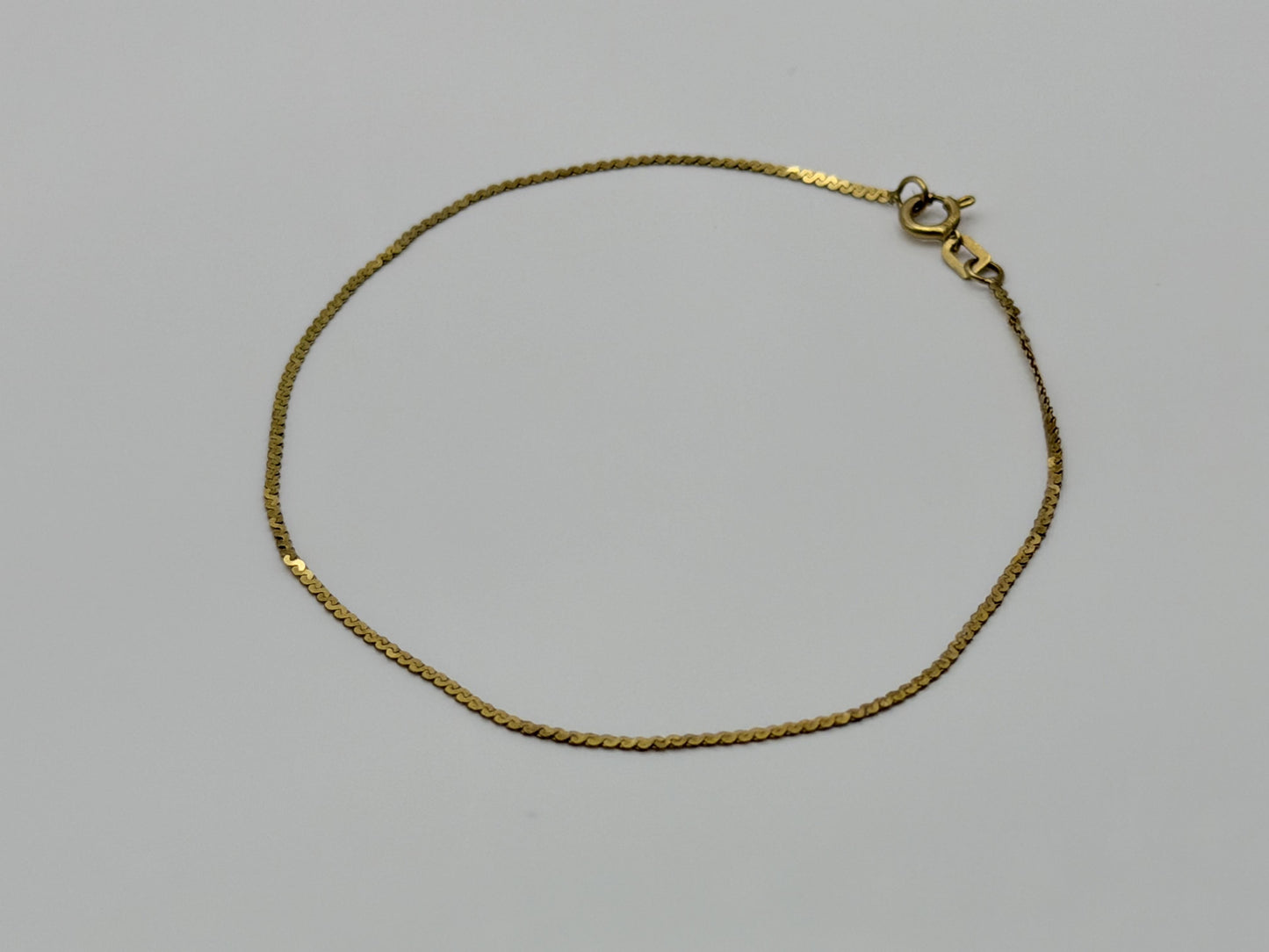 14K Yellow Gold Dainty Chain Bracelet, Minimalist Fine Gold Bracelet 7 Inch